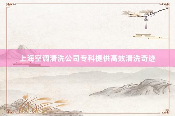上海空调清洗公司专科提供高效清洗奇迹